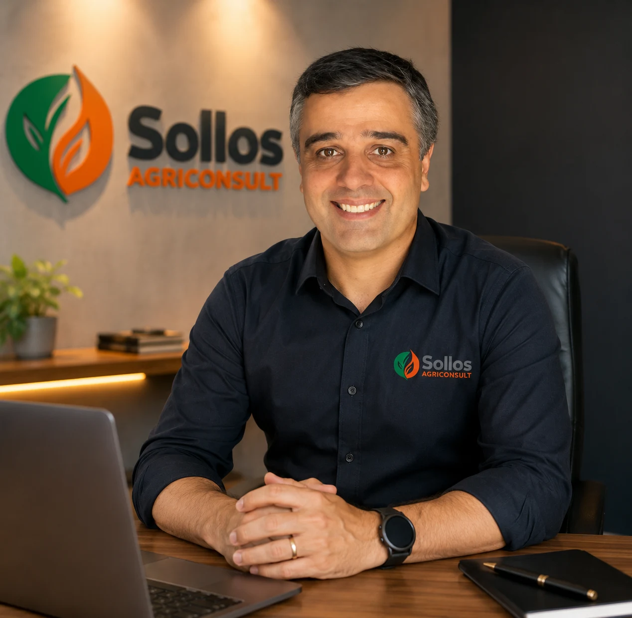 Sollos Agriconsult em seu escritório em Piracicaba, SP